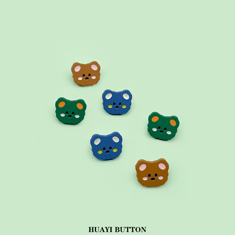 

Cute Colourful Cartoon Bear Metal Button Women's Shirt Decorate Accessories Children's Clothing Sewing Material 16MM 5PCS