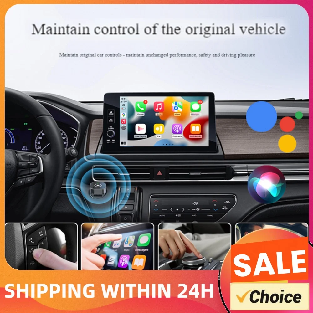 2 in 1 Wireless CarPlay Android Auto Adapter Smart Box Convert Wired To Wireless Smart USB Dongle for Factory Wired CarPlay Cars
