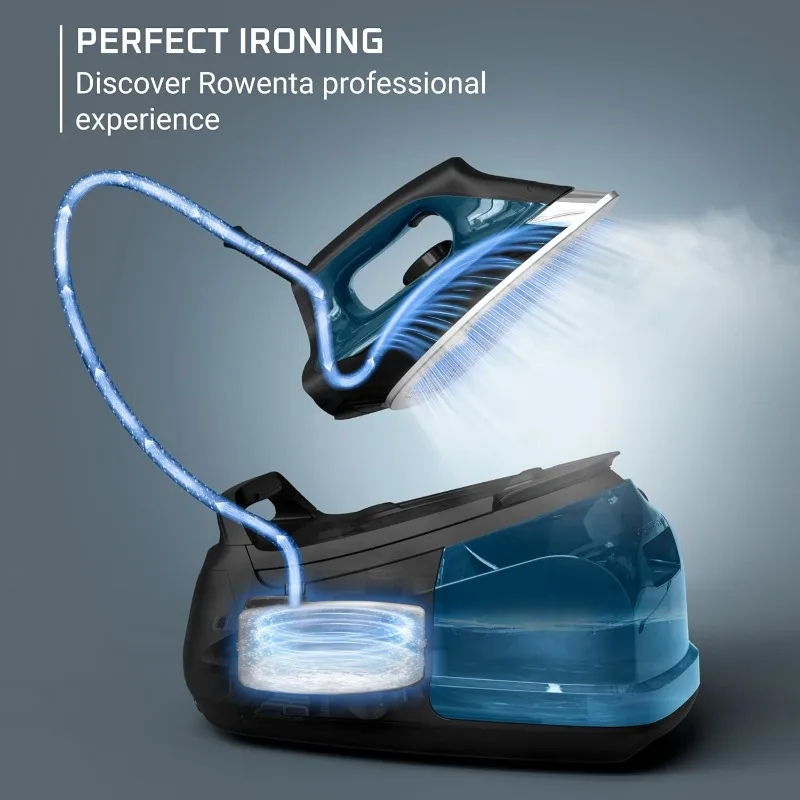 Rowenta Iron Perfect Steam Pro roestvrijstalen zoolplaat Professioneel stoomstation voor kleding 1,1L verwijderbare tank Snel opwarmen