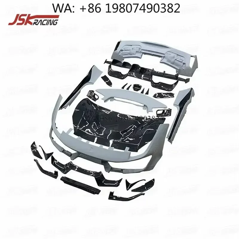 Wmwmnu for 488 GTB Spider 2015-2018 Pista Style Half Carbon Fiber Body Kits Aerodynamic Exterior Modification