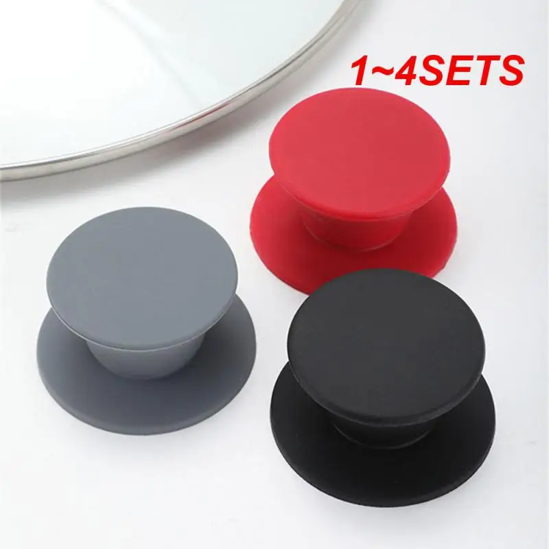 1~4SETS Silicone Lid Durable Modern And Minimalist Cookware Parts Pot Lid Top Bead Thickened Screw Core Grey Cookware