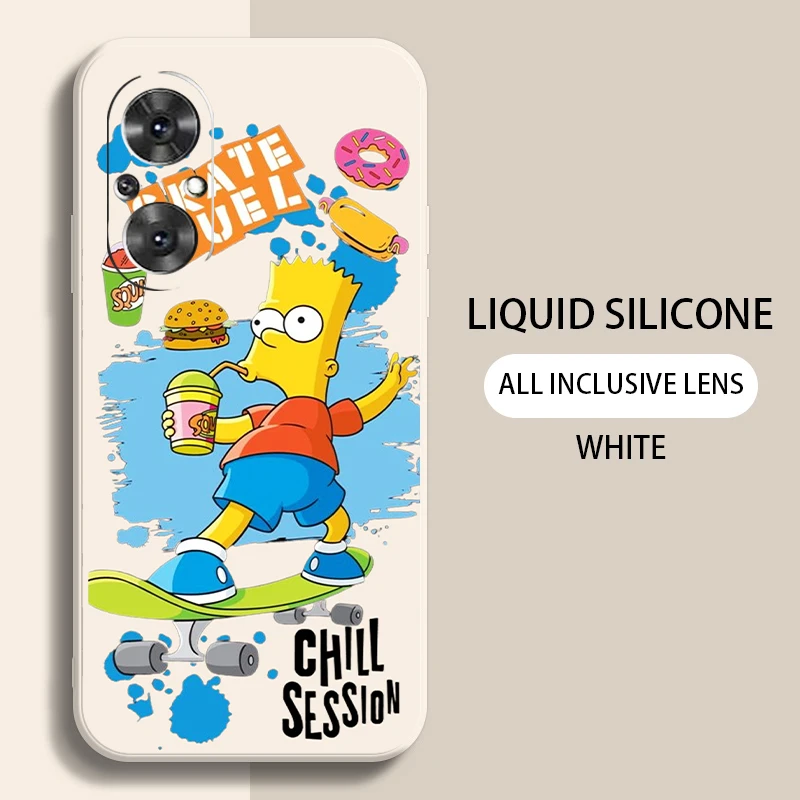 Cartoon die Simpsons für Oppo A97 A94 A93 A92 A91 A74 A55 A54 A16 Telefon hülle flüssige Silikons chale weiche flüssige Silikon hülle