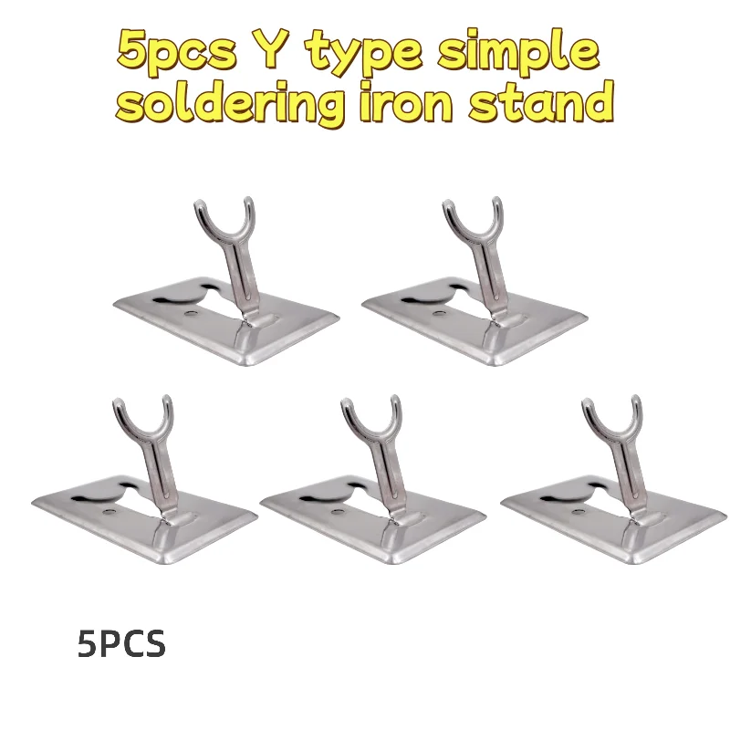 5pcs/set Soldering Iron Stand Simple Stand Soldering Iron Table Fixed Stand Soldering Tin Y-type Stainless Steel Shelving Stand