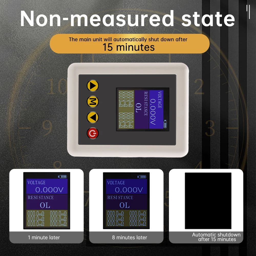 TS4520 0,1mΩ ~ 20Ω precyzyjny wewnętrzny detektor rezystancji prawdziwy 4-przewodowy 0.001V ~ 45V Tester napięcia 5V typu C z klipsem kelvina