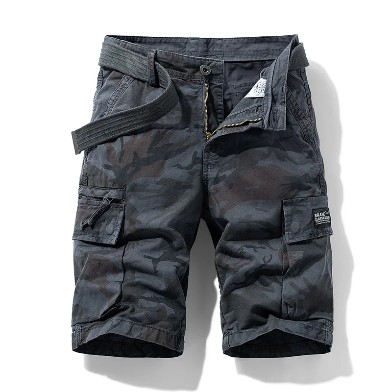 Pantalones cortos de camuflaje para hombre, Shorts de algodón con múltiples bolsillos, informales, para correr, Verano