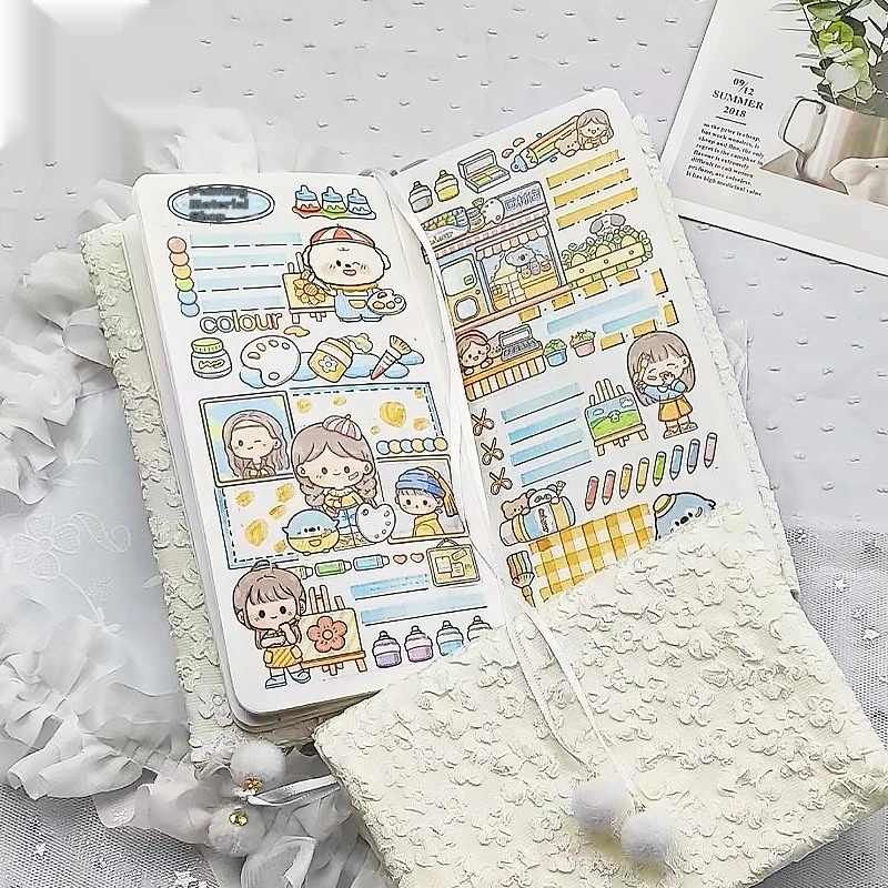 Simple Handmade Book Jacket, Monochrome Notepad Protective Case, Optional A6/A5/Weeks/Square Script, Adjustable Book Cover