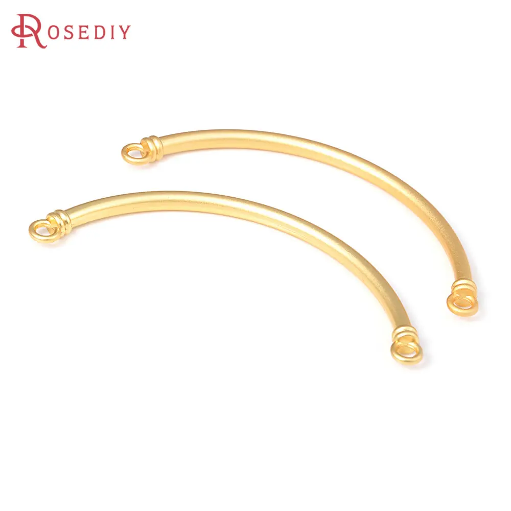 6PCS Matte Gold Color Brass 2 Holes Curve Connect Charms Pendants High Quality Diy Jewelry Making Necklace Bracelets Accessories