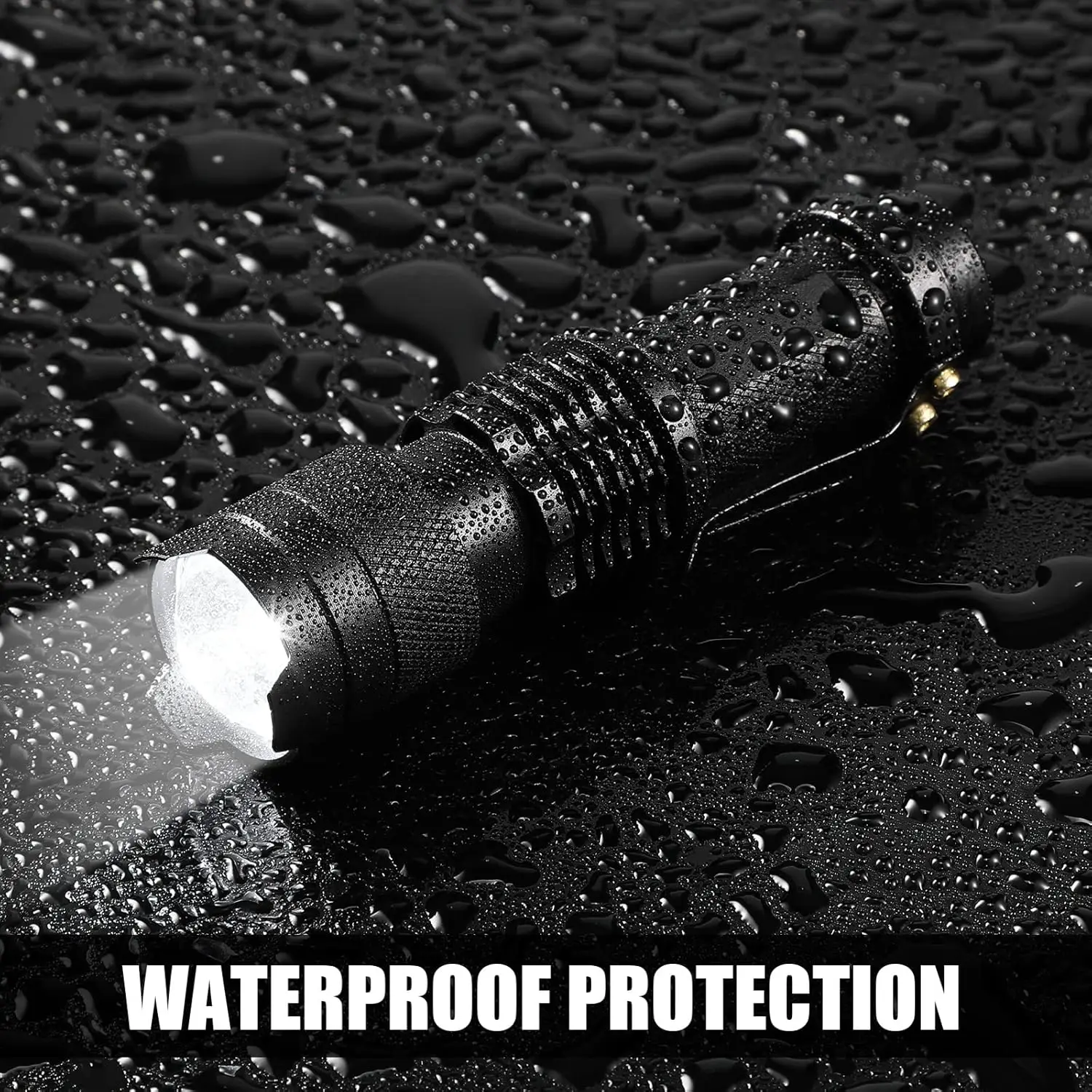 20-teiliges Mini-LED-Taschenlampen-Set, 3 Modi, wasserabweisend, einstellbarer Fokus für Wandern im Innen- und Außenbereich (schwarz)