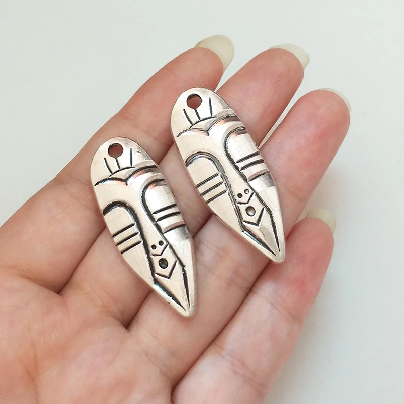 Statues particulières en alliage de Zinc, 5 pièces, breloques de bouclier facial, pendentifs, collier à faire soi-même, accessoires de bijoux, nouvelle mode