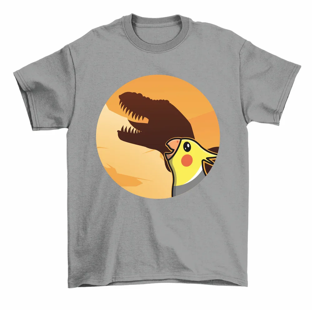 Parakeet Dinosaur T-Rex Shadow T-Shirt Funny Bird Lover Tee Men Women High Quality 100%Cotton Short Sleeve