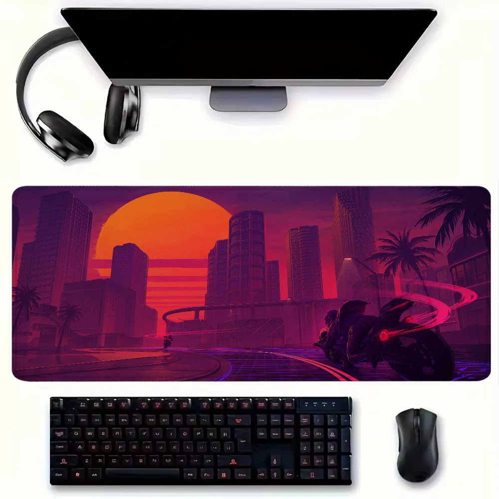 Alas Gaming Kota Ajaib Alas Mouse Aksesori Meja Besar Aksesori Pengaturan Pc Kantor Alas Mouse Keyboard Mekanis Alas Gamer Anime