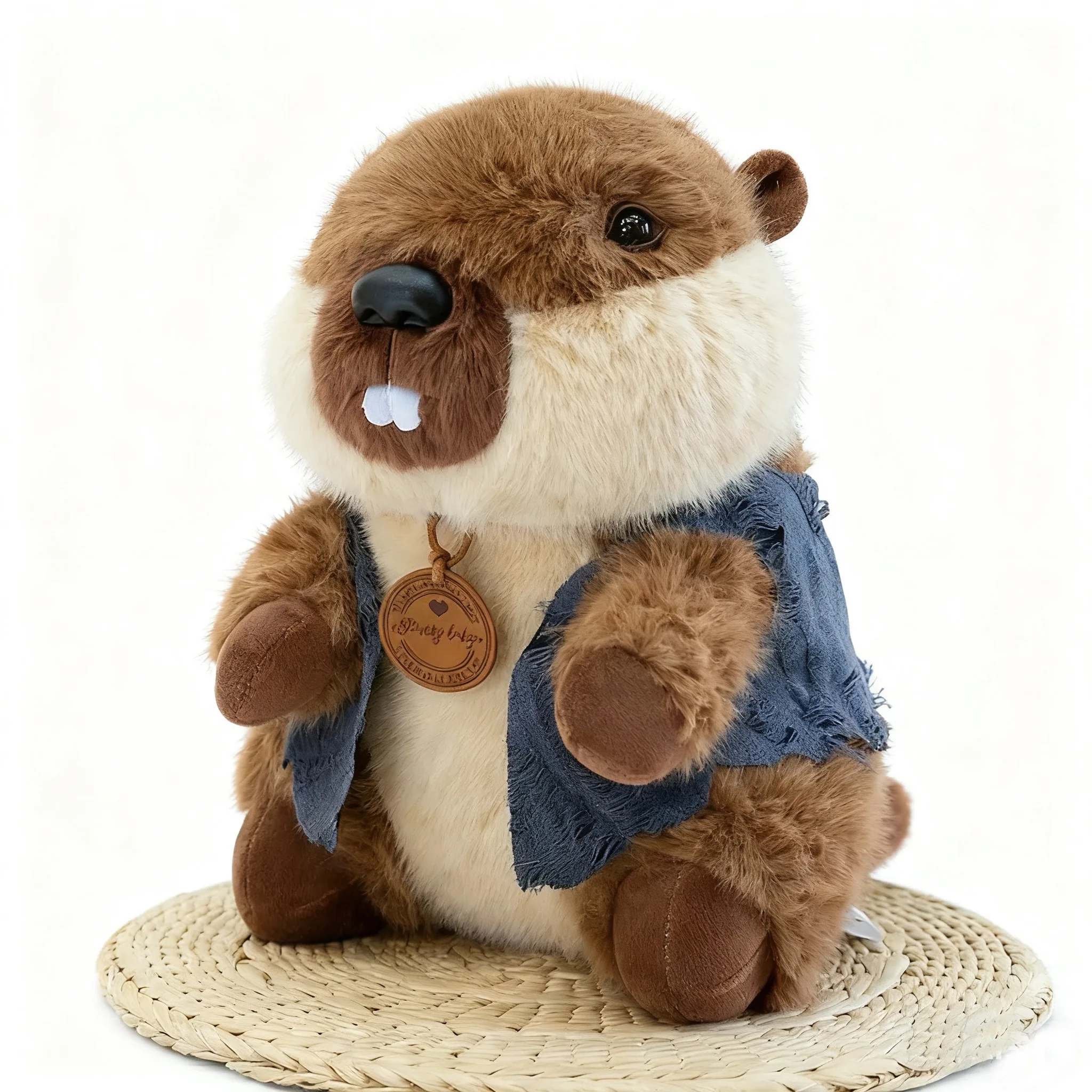 28cm Kawaii Groundhog Plush Toys Sitting Pose Yellow Weasel Wild Forest Animal Doll Plushie Sleeping Companion Children Gifts