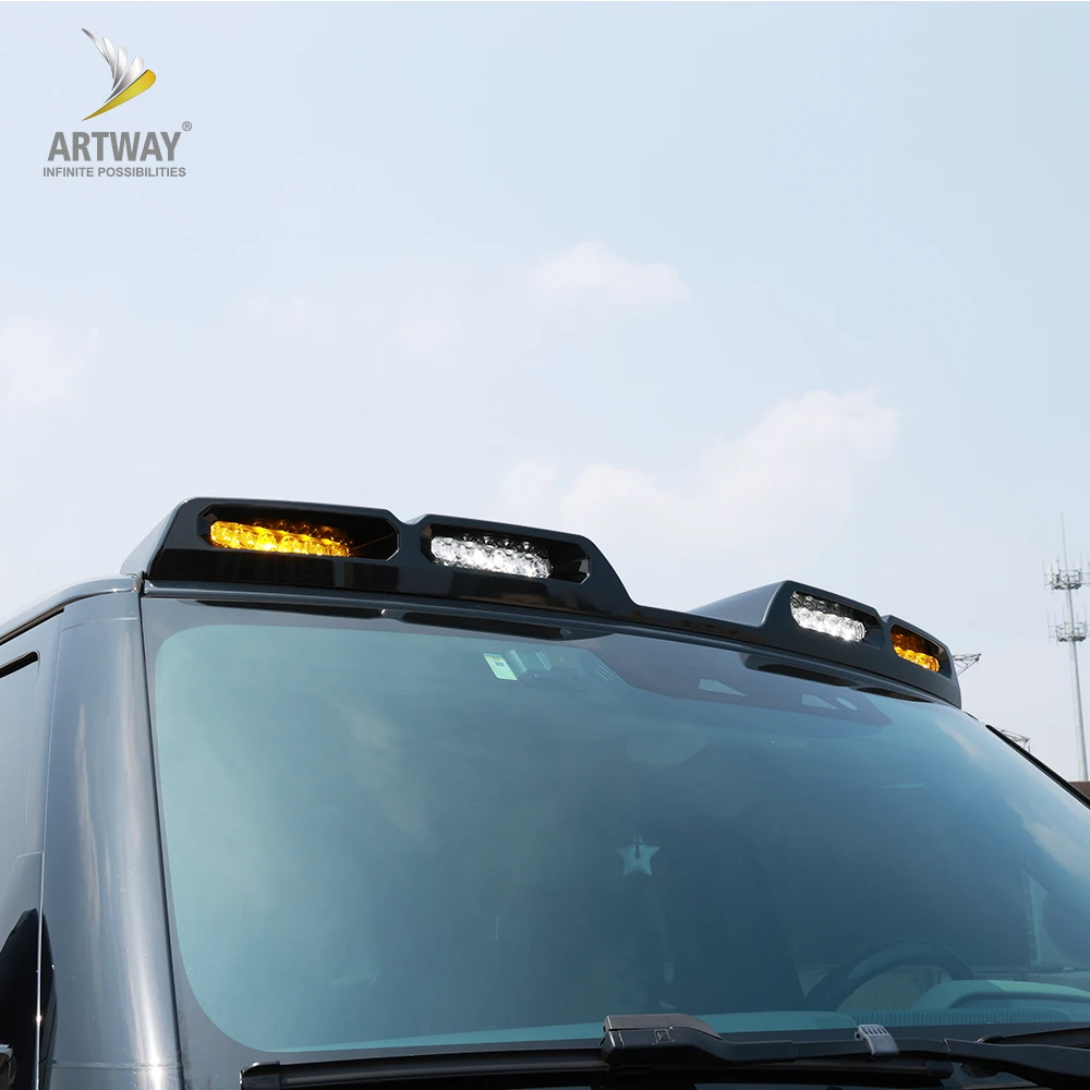 لامع أسود 4 أصفر Led ABS السيارات الجبهة سقف مصباح Toplight LED قبة ضوء الضوء العلوي للمدافع الجديد #3