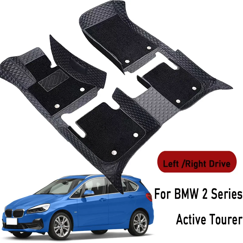 Car Floor Mats for BMW 2 Series Active Tourer 2015 2016 Custom Auto Foot Pads Automobile Carpet Cover Interior Accessories