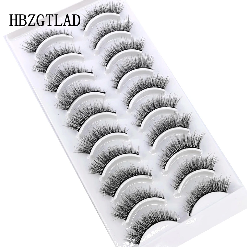 HBZGTLAD 10 Pairs 3D Faux Mink Lashes Fluffy Soft Full Thick Wispy Natural Long False Eyelashes Curly Lashes Wholesale Lashes