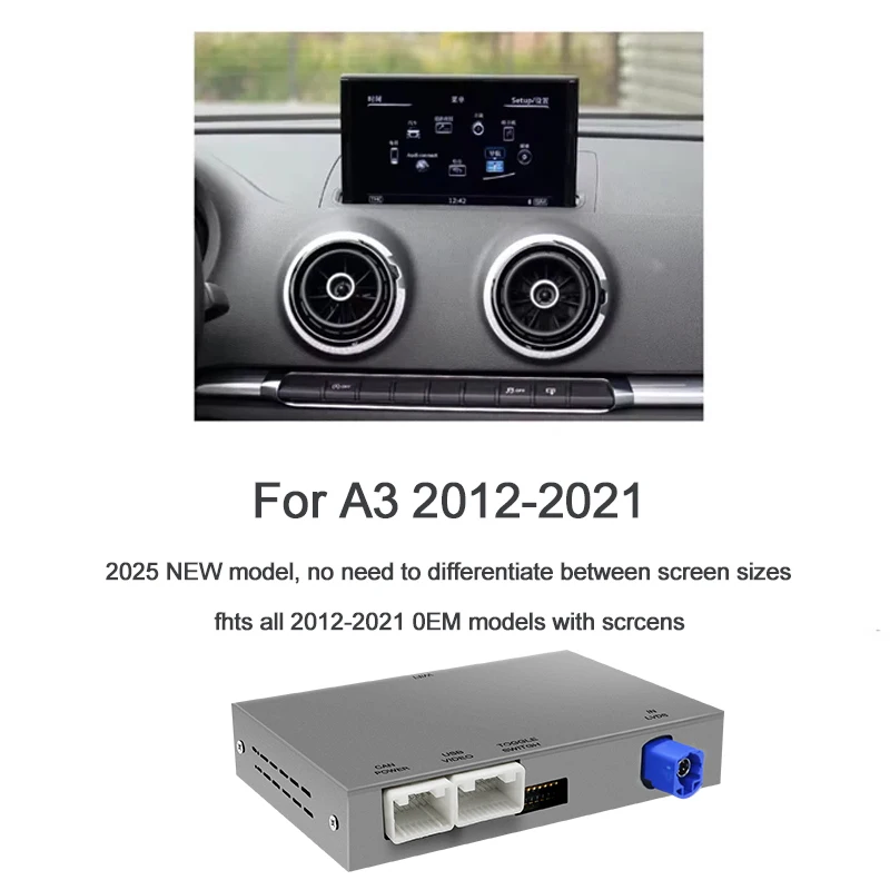 Draadloze CarPlay voor Audi A3 S3 8V Q2 2013-2018 Android Auto met Spiegel inkt AirPlay Reverse camera Navigatie Functies