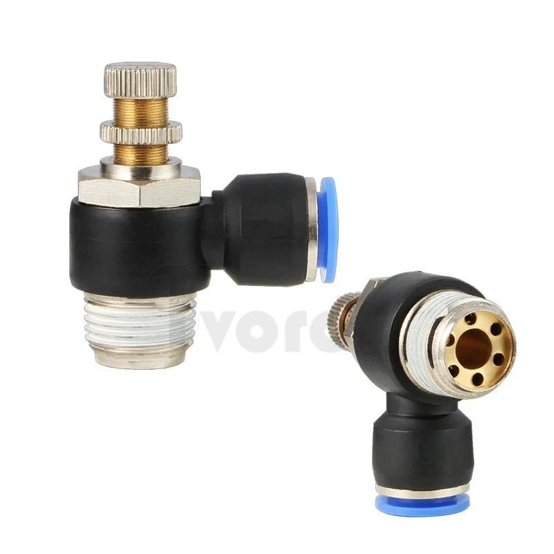 

4PCS SL4 6 8 10 12mm M5 PT1/8 1/4 3/8 1/2 One Touch Air Pneumatic Fitting Speed Controller Regulating Throttle Valve Connector