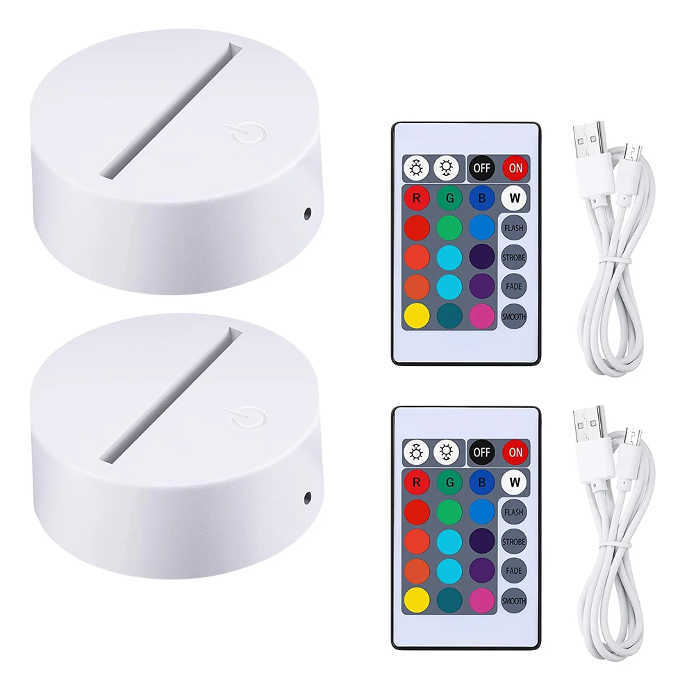 

1Set Changing Night Light Base Fine Workmanship Practical Compact Size Square Shape Bedroom Office Table Decoration