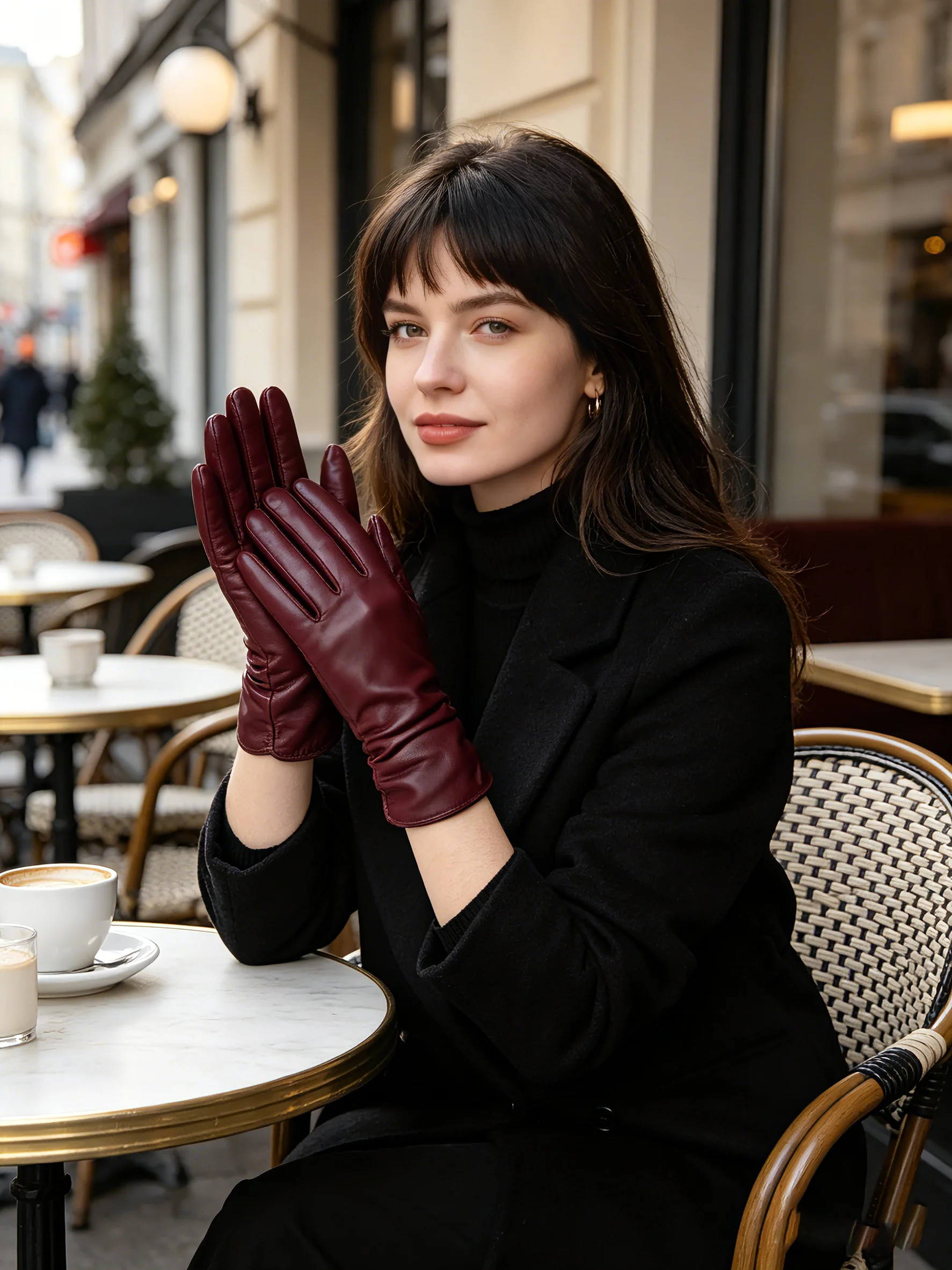 Simple Women's Gloves Winter Warm Plus Velvet Short Thin Touch Screen Gloves Driving Color Women's Leather Gloves High Quality