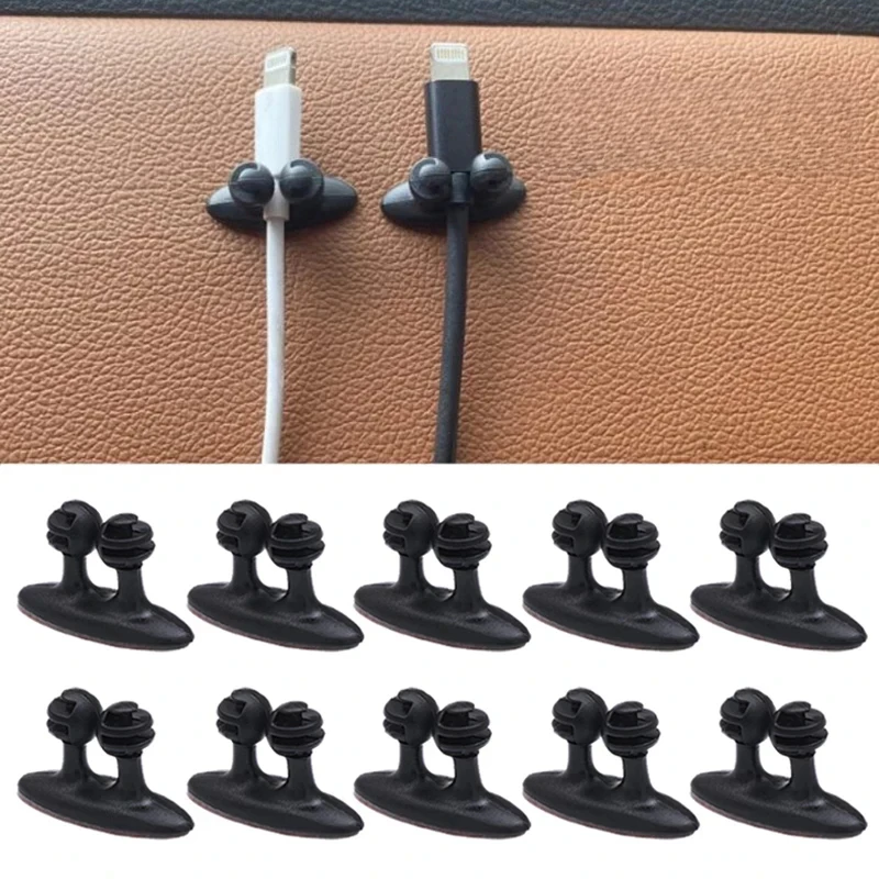 Car Wire Cable Holder Cable Manager for Mobile Phone Charger Cable Line Clasp Clamp Self Adhesive Holder Home Office Organizer