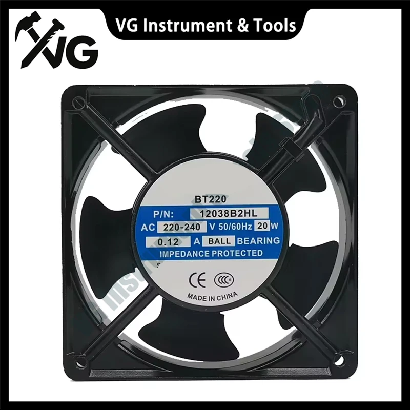 For Brand new 12038B2HL 220-240V 20W 0.12A 12038 12cm cabinet axial cooling fan 120*120*38mm