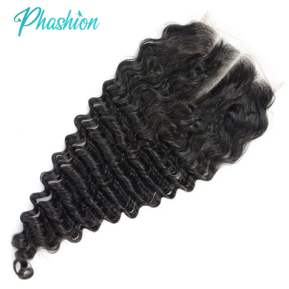 Phashion 26 28 Inch 6X6 Water/Diep/Losse Hd Transparante Kant Sluiting Recht/Lichaam/Krullend Diepe Scheiding Braziliaanse Remy Menselijk Haar