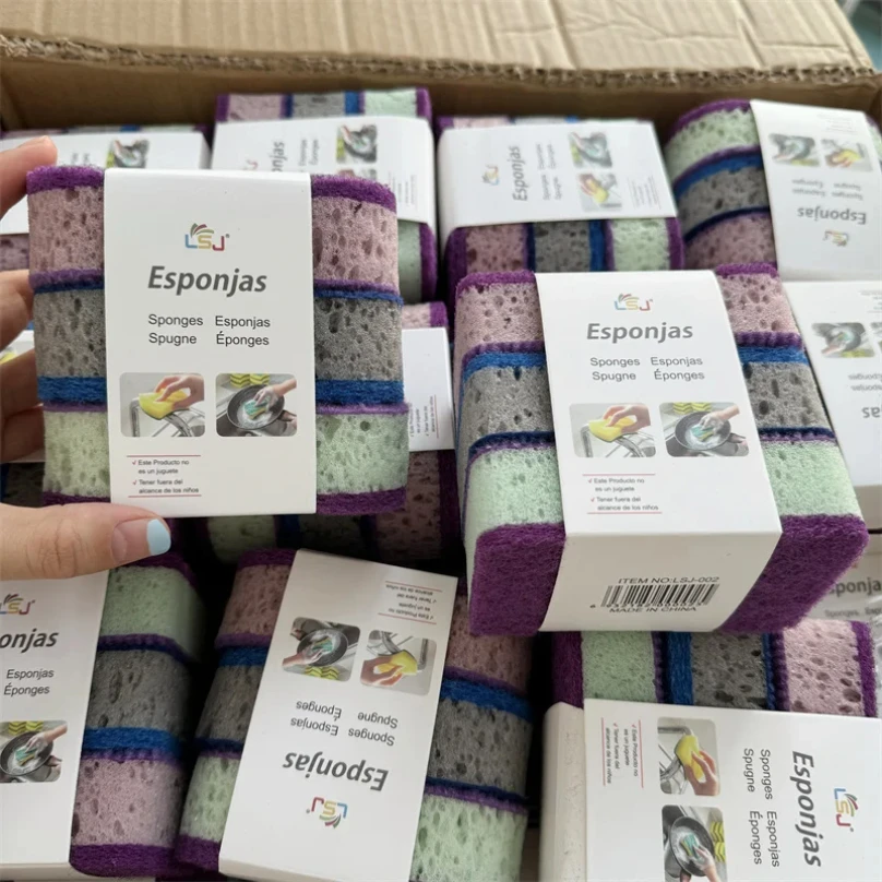 

Household Cleaning Sponge Thickened Double-sided Kitchen Dishcloth Scouring Pad