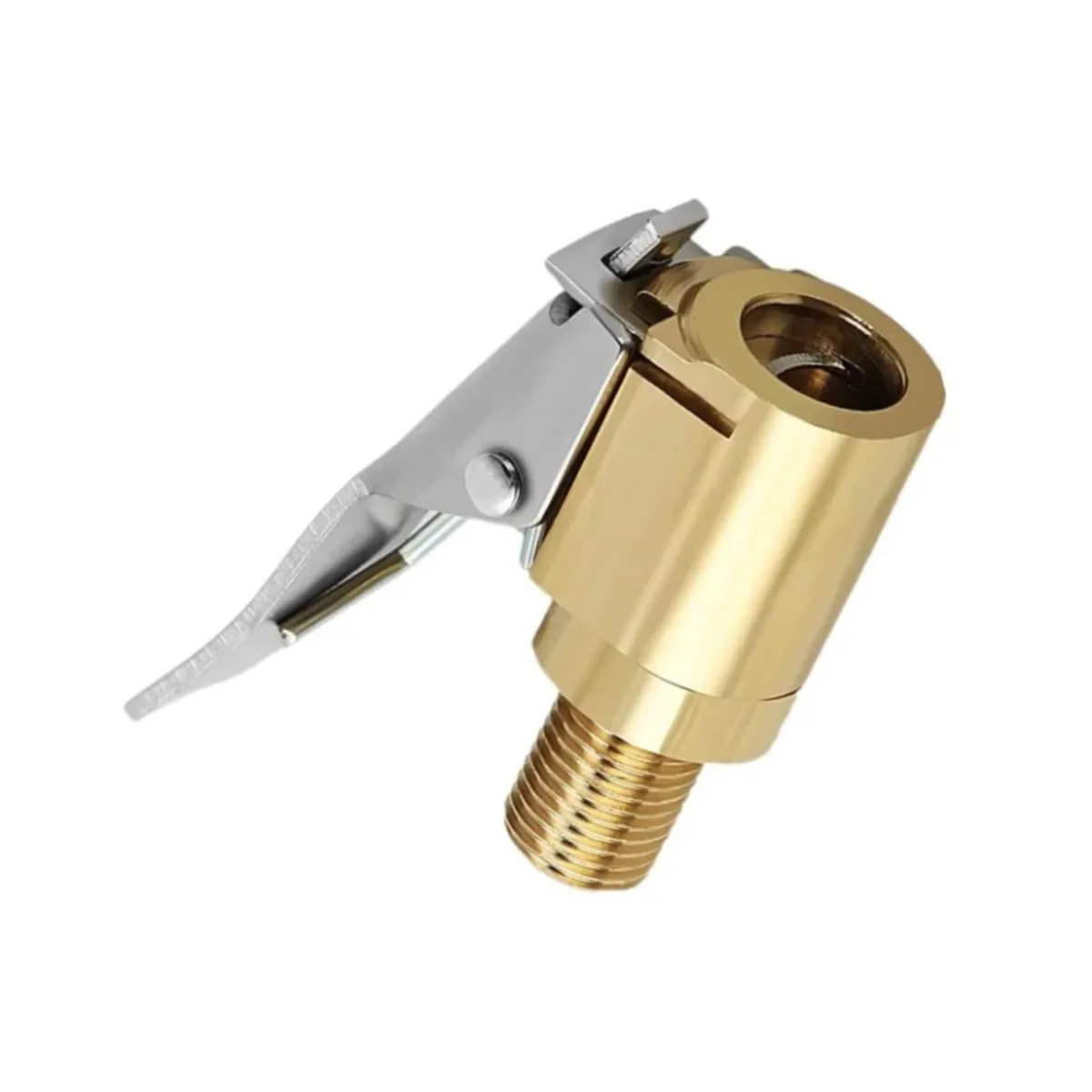 1pcs Tire Air Chuck With Clip Adapter Brass Locking Tire Inflator Nozzle Adapter Suitable For Vehicle Inflation Pump Connection