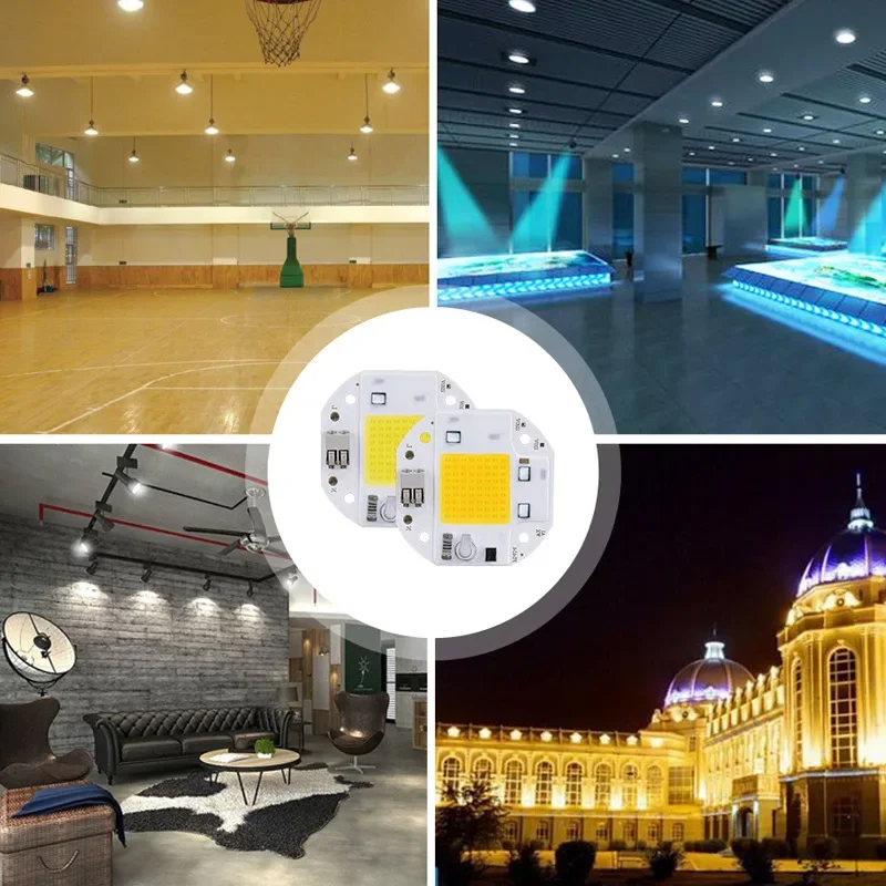 220V-240V LED COB Chip High Power 50W 70W 100W IP54 LED Beads Smart IC No Need Drive DIY for Spotlight Floodlight Lamp