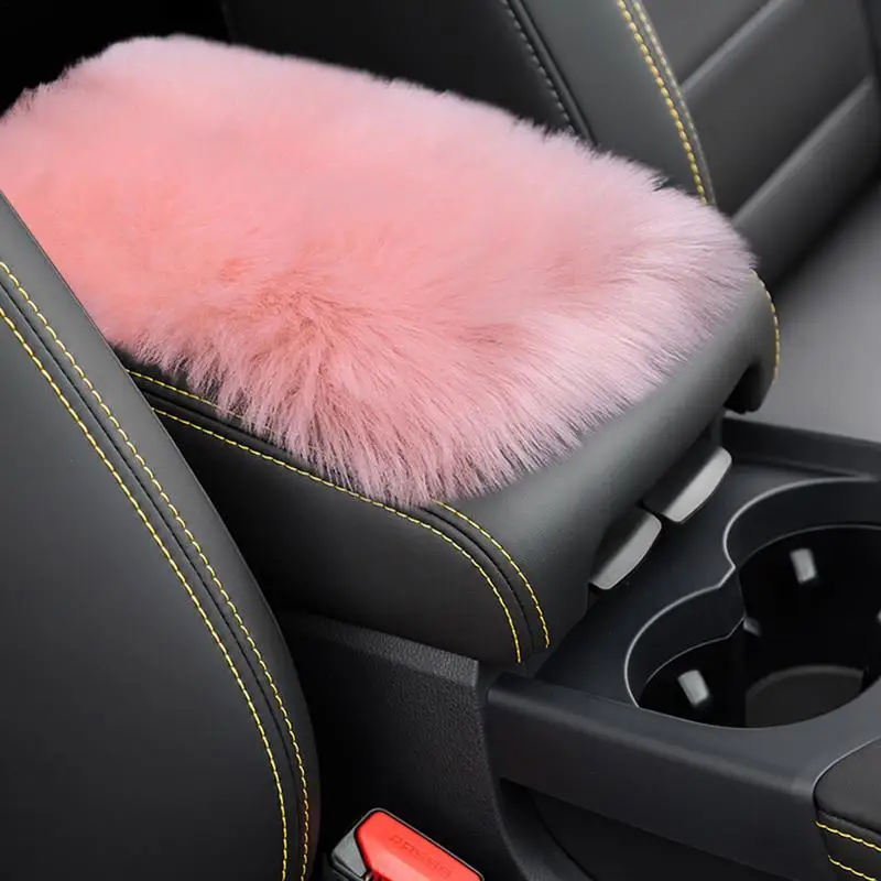 Soft Car Armrest Cover Skin-friendly Plush Center Console Seat Box Protector Pad Auto Accessories