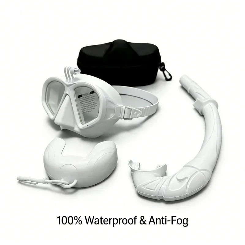 

Professional Adult Liquid Silicone Snorkeling 2Pcs Set Anti Fog Waterproof Scuba Diving Mask Snorkel Tube for Swimming Diving