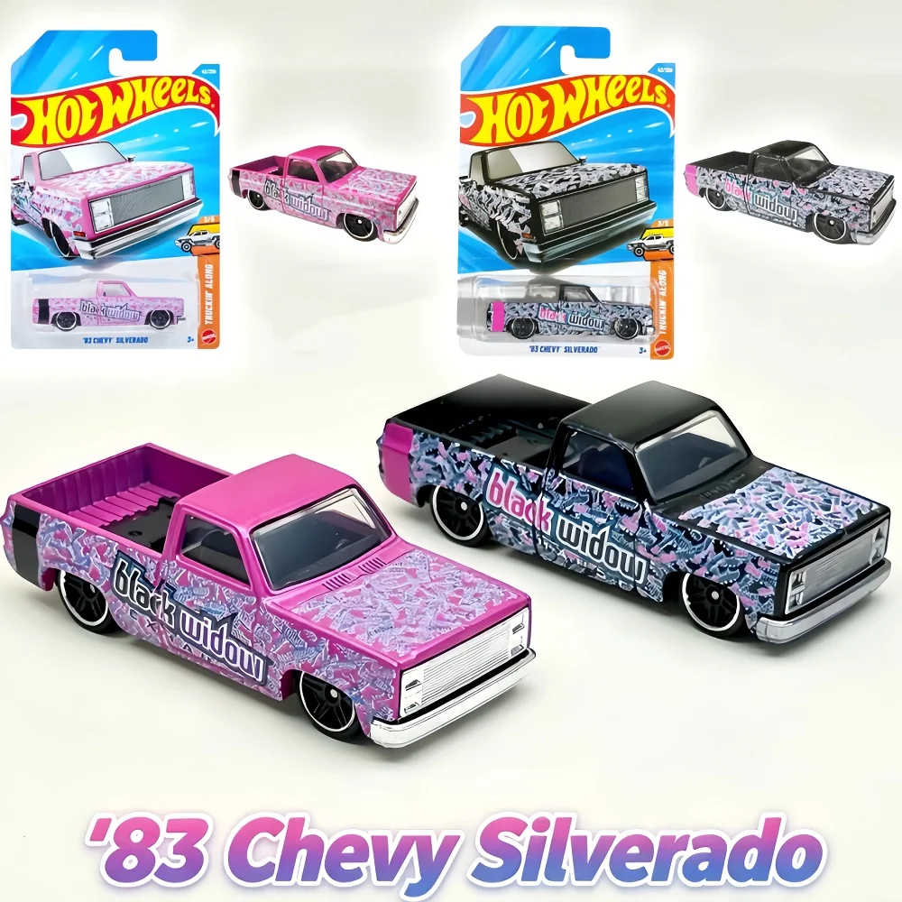 In Stock Hot Wheels 1/64 Mainline Series 26b 26k 26l Chevrolet Pickup Truck 83 Chevy Silverado Car Diecast Vehicle Model Toys