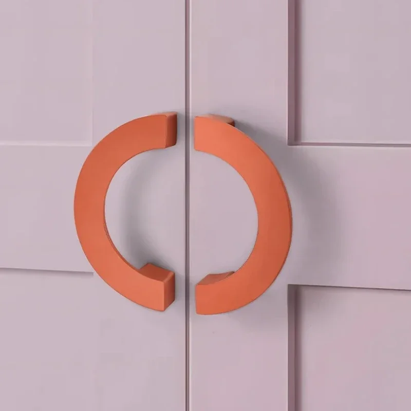 Modern Simple Style Zinc Alloy Colourful Baking Paint Surface Treatment Cabinet Door Handle Cupboard Drawer Knobs