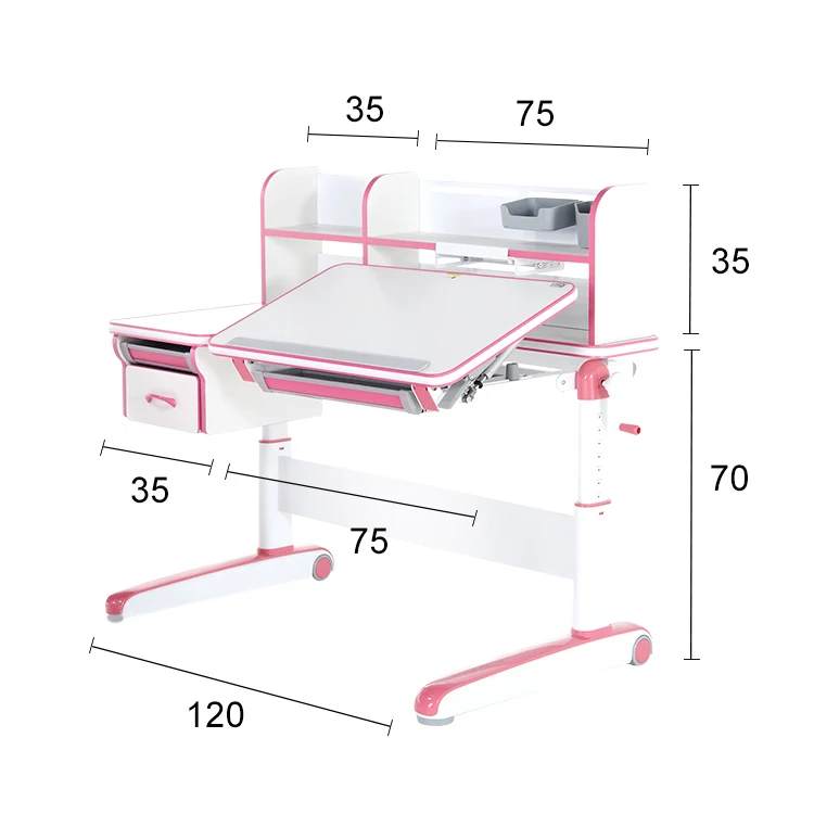 Mesa de estudio ergonómica ajustable en altura para estudiantes y niños, mesa de lectura de madera para el hogar y la escuela