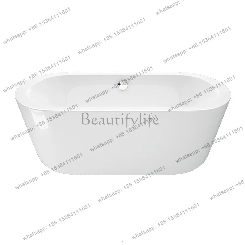 Thick-edged oval acrylic freestanding bathtub, bed and breakfast furniture style QT-008
