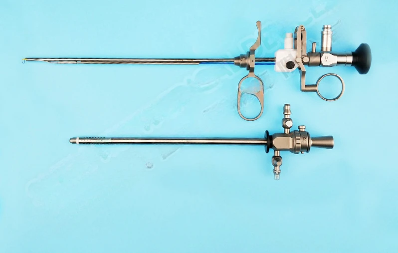 Resectoscope, vaporized resection of the prostate, surgical electrodes, resecting rings, flushing and aspirating devices