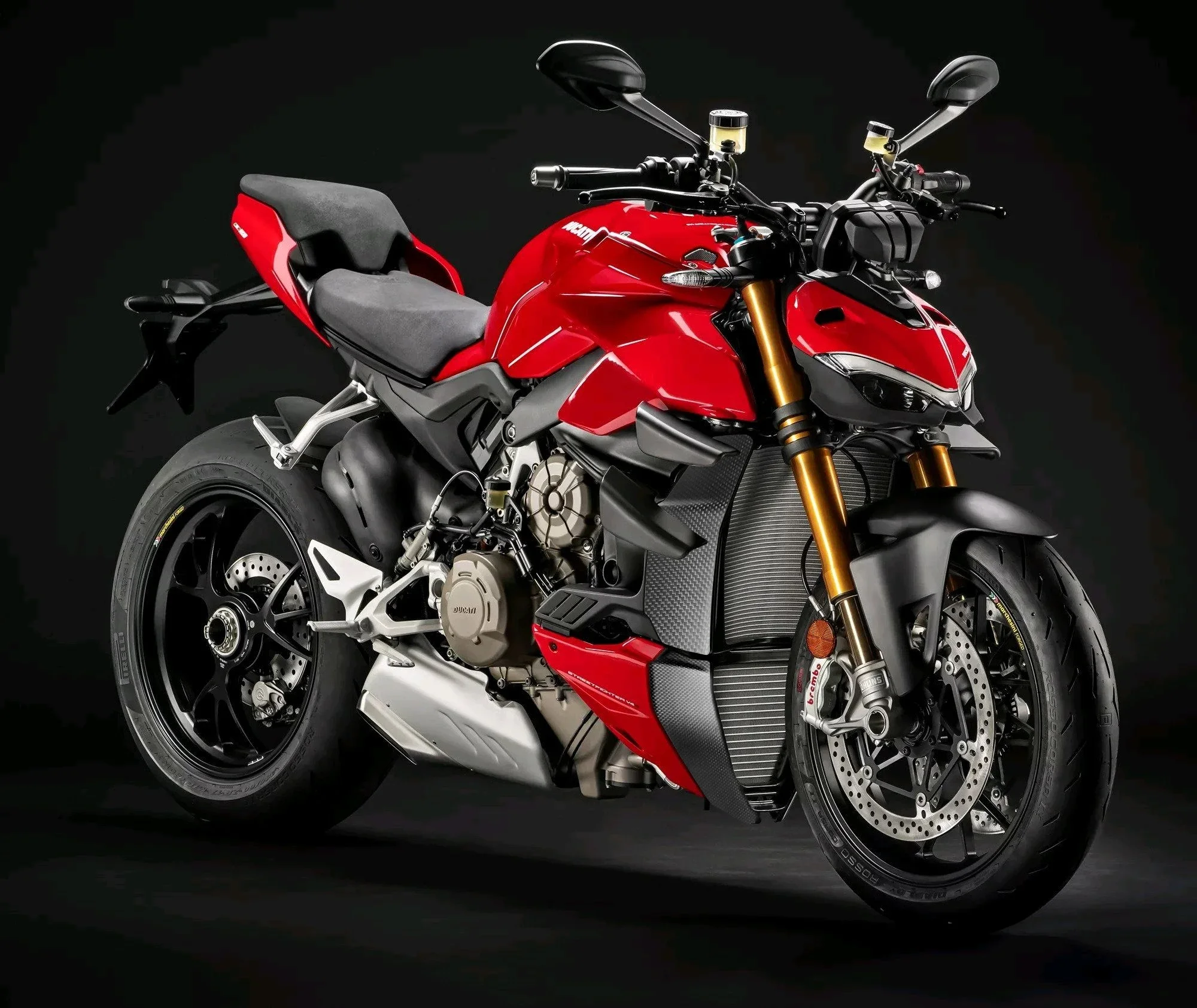 Cubierta de carenado de radiador de fibra de carbono para motocicleta DUCATI STREETFIGHTER V4 2020 2021, Protector de Panel de capó