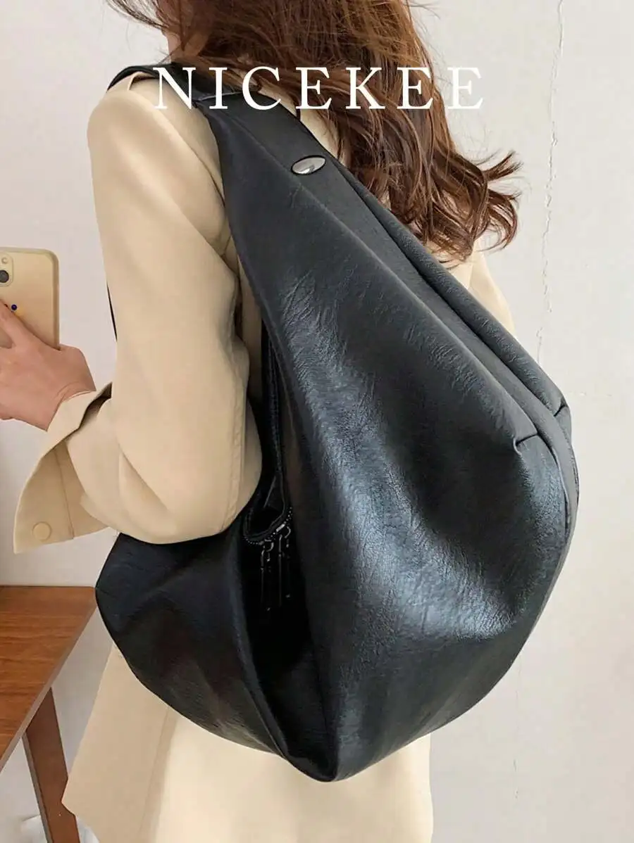 

Мягкая сумка-хобо из искусственной кожи для женщин, повседневная, для ежедневного использования