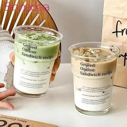 Korean Style Coffee Cup Large Capacity Letter Juice Glass Cups Creative Water Cup Milk Breakfast Cups Home Kitchen Tools
