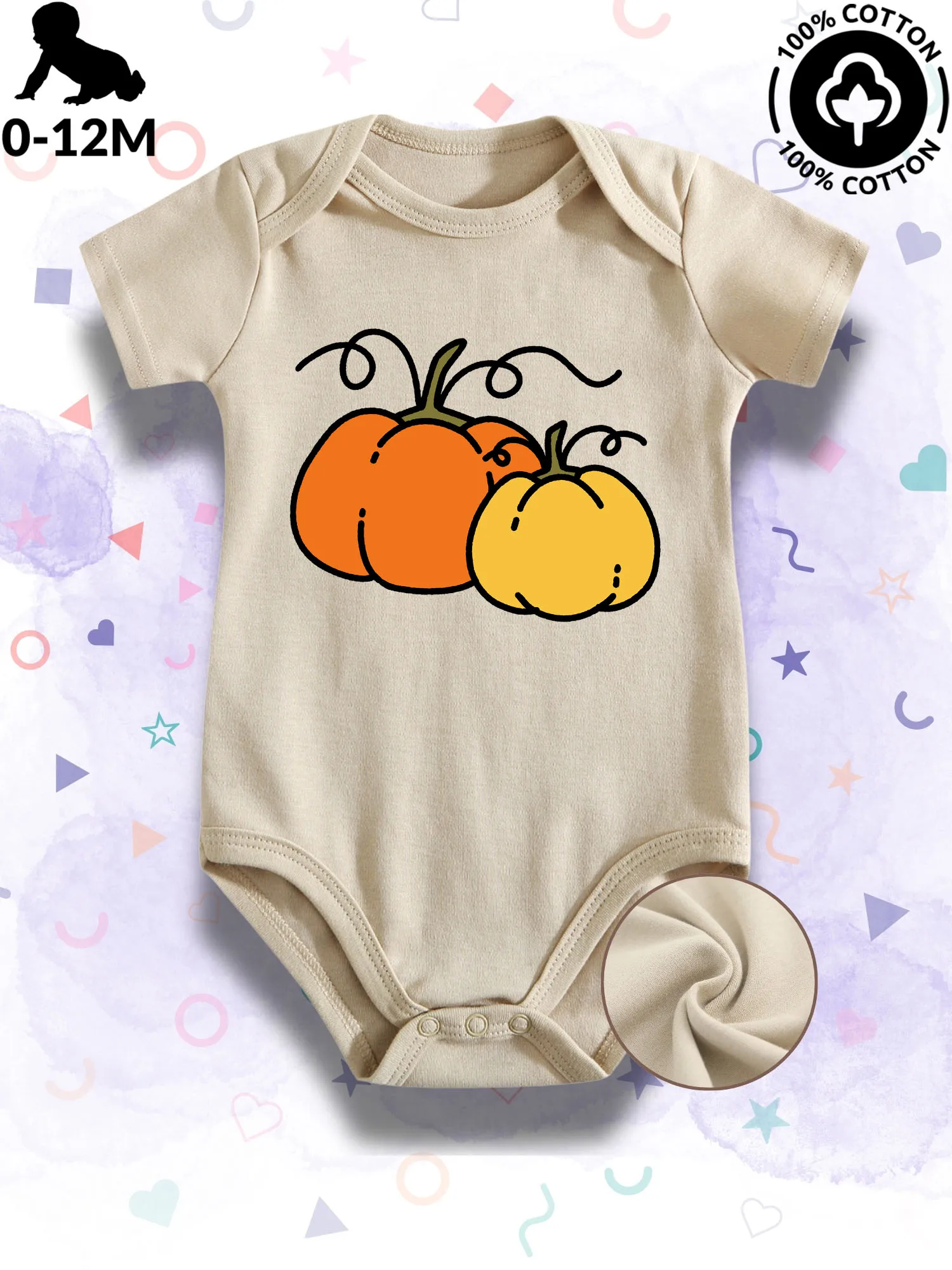 

Оранжево-желтый детский комбинезон-боди унисекс, 100% хлопок, мягкий, всесезонный, бежевый, для ползания, 190 г/м²