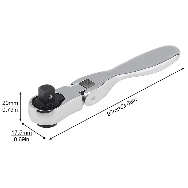 1/4 Inch Mini Ratchet Wrench Screwdriver Chrome Vanadium Steel Reversible 72 Teeth 2 In 1 Socket Batch Head Quick Wrench