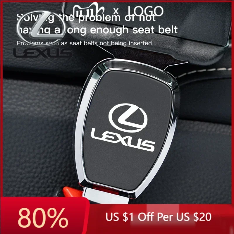 

2026 Hot Interior Stickers For Lexus Fsport RX330 IS250 Ct200h ES300h RX350 IS300h NX300h Car Interior Seat Belt Clip Extender