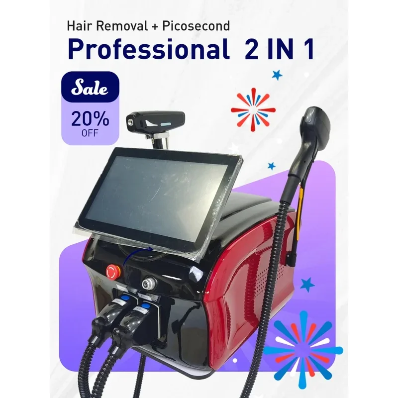 4000W 2-in-1 Soprano Laser Machine, 755/808/940/1064nm Permanent Hair Removal Device