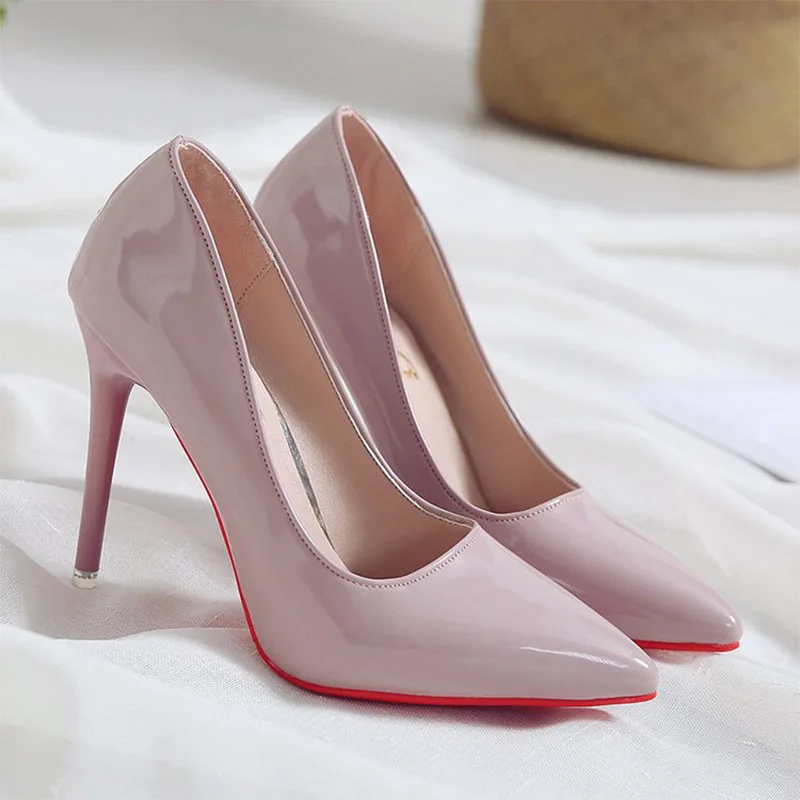 Shoes For Women 2024 Autumn High Heels Pumps Sexy Foot Fetish Alternative Passion Sexy Red Bottom Pointed 10 CM Zapatos De Mujer