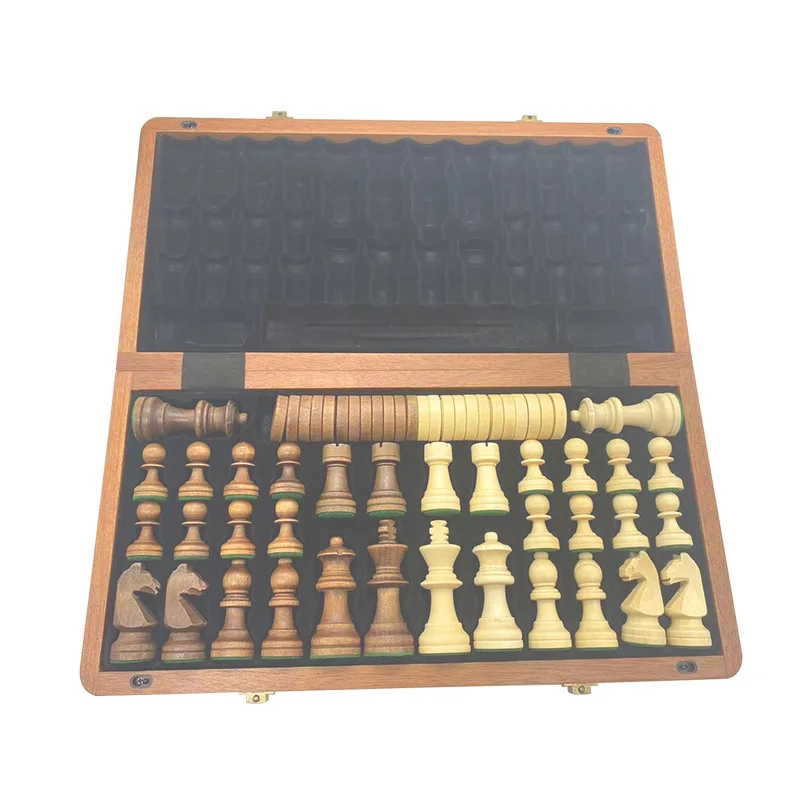 

Solid Wood Folding Double Land Chess 2-in-1 Portable Storage Board