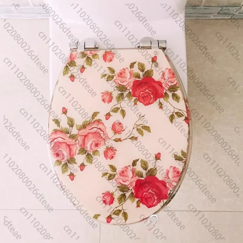 

Крышка унитаза из смолы, крышка унитаза с цветком, мочевина-формальдегид, универсальная замена, нержавеющая сталь