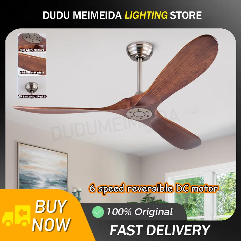 Wooden Ceiling Fan With Remote Control 42/52/60inch Modern Ceiling Fans Decorative Living Diningroom Bedroom Ceiling Fans