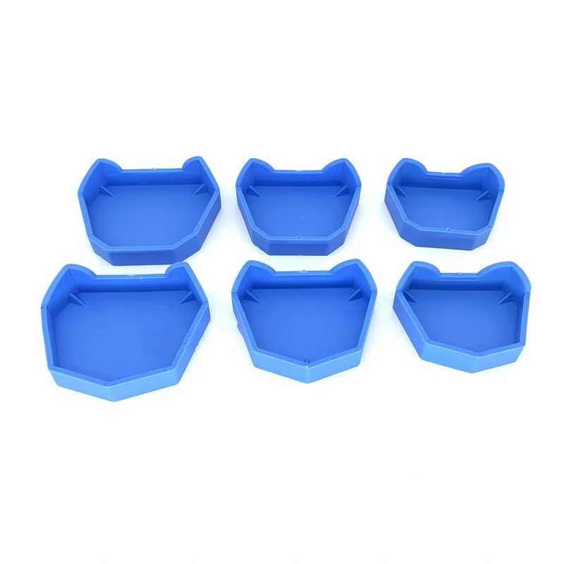 6Pcs/Set 3Sizes Dental Model Base Plaster Denture Tray Lab Former Kit