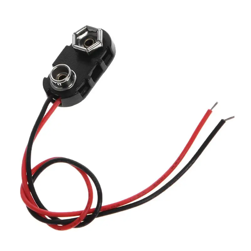 Connecteur de clip de batterie, fils étamés de type I, noir et rouge, PP3, 9V, 150mm