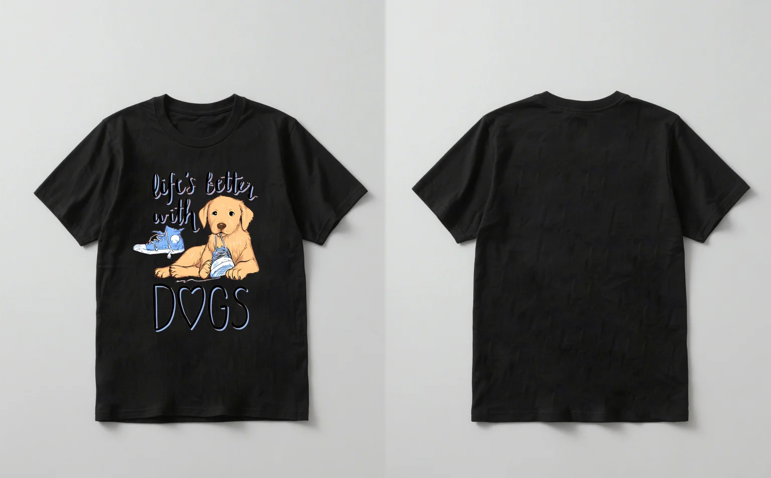 2025 Nueva moda Life's Better With Dogs Estampado Manga corta Casual Unisex